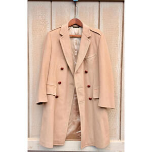 MINT RARE 50s Jos A Bank Mens Camel Polo Overcoat 40R Double Breasted